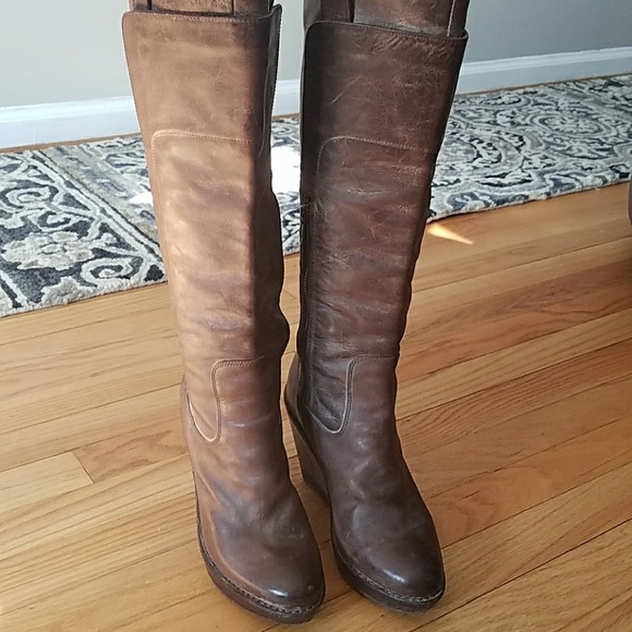 frye boots wedge heel